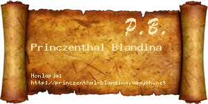 Princzenthal Blandina névjegykártya